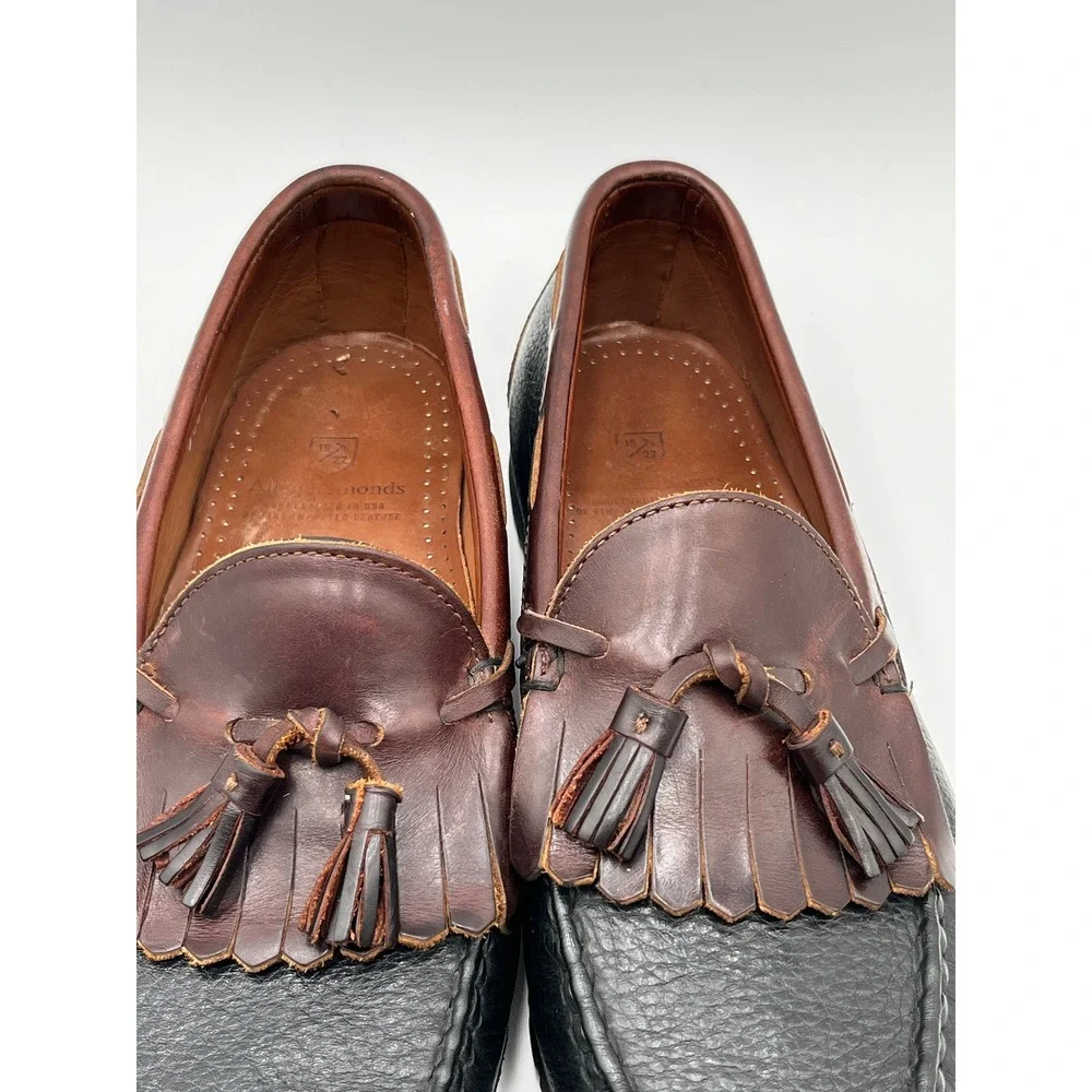 Allen Edmonds Loafers Mens 9.5 Black Brown Excellent Kiltie Tassel USA Leather